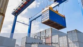 Presentation with cargo transport - Cool new presentation theme with photo-of-cargo-transport-terminal backdrop and a light blue colored foreground