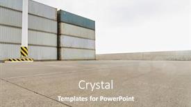  Presentation with cargo transport - Presentation enhanced with photo-of-cargo-transport-terminal background and a coral colored foreground