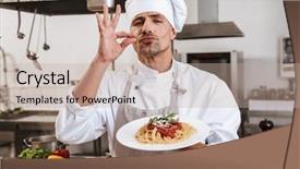  Presentation with pink and white roses shabby chic country - Slide set enhanced with chiefs - photo of caucasian male chief background and a  colored foreground