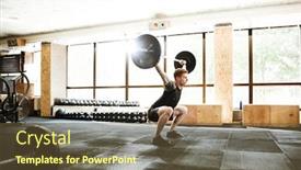  Presentation with barbell - Presentation theme with photo-of-caucasian-sports-strong background and a tawny brown colored foreground