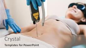  Presentation with laser - Audience pleasing presentation design consisting of photo-of-caucasian-woman-getting backdrop and a soft green colored foreground