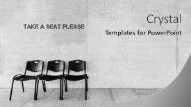  Presentation with take - PPT theme consisting of photo-of-chairs-in-school background and a light gray colored foreground