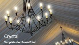  Presentation with tent - PPT layouts enhanced with photo of chandeliers background and a dark gray colored foreground