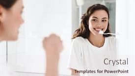  Presentation with cheerful - Presentation theme featuring photo-of-cheerful-beautiful-nice background and a lemonade colored foreground