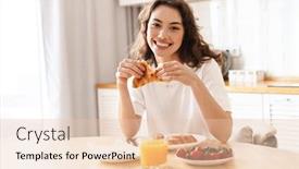  Presentation with cheerful - Colorful presentation theme enhanced with photo-of-cheerful-beautiful-woman backdrop and a lemonade colored foreground