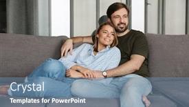  Presentation with cheerful - Amazing slide deck having photo-of-cheerful-beautiful-young backdrop and a seafoam green colored foreground