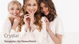  Presentation with three - PPT theme with photo-of-cheerful-charming-three background and a lemonade colored foreground