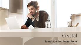  Presentation with cheerful - Amazing slides having photo-of-cheerful-handsome-businessman backdrop and a coral colored foreground