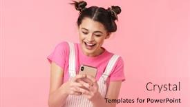  Presentation with nose - Slide set with photo-of-cheerful-nice-girl background and a lemonade colored foreground