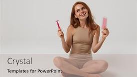  Presentation with stripe - Amazing theme having photo-of-cheerful-pretty-redhead backdrop and a mint green colored foreground