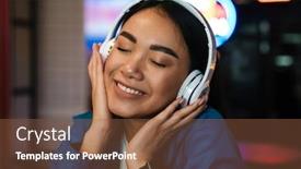  Presentation with cheerful - Slides featuring photo-of-cheerful-young-asian background and a tawny brown colored foreground