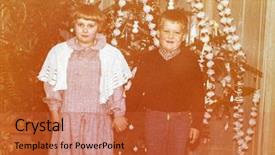  Presentation with vintage christmas - Cool new theme with photo of children near christmas backdrop and a red colored foreground