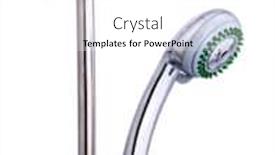  Presentation with metal - Presentation design consisting of photo of chrome metal shower isolated on white background background and a white colored foreground