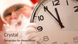  Presentation with clock - Cool new presentation theme with red second hand time - photo of clock showing five backdrop and a lemonade colored foreground