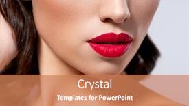  Presentation with lipstick - Slide set with photo-of-closeup background and a coral colored foreground