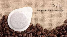  Presentation with coffee - Presentation theme featuring photo-of-coffee-sachet background and a lemonade colored foreground