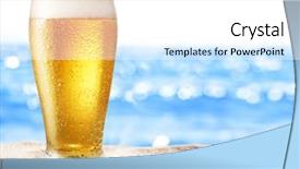  Presentation with cold beer - Slides having photo of cold beer botle background and a white colored foreground