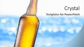  Presentation with cold beer - Presentation with photo of cold beer botle background and a white colored foreground