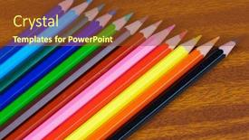  Presentation with color pencils - Presentation design having photo-of-color-pencils-over background and a tawny brown colored foreground