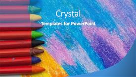  Presentation with oil - Colorful slide deck enhanced with photo-of-colorful-oil-pastels backdrop and a teal colored foreground