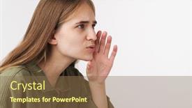  Presentation with forward - Colorful PPT theme enhanced with photo-of-concentrated-caucasian-woman backdrop and a tawny brown colored foreground