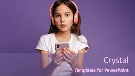  Presentation with wireless - Cool new presentation design with photo-of-confused-girl-using backdrop and a violet colored foreground