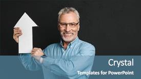  Presentation with 60s - PPT layouts having photo of content elderly man background and a teal colored foreground