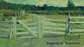  Presentation with country photo - Theme consisting of photo-of-country-road background and a seafoam green colored foreground