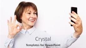  Presentation with old photo - Slide deck with photo-of-crazy-ecstatic-old background and a sky blue colored foreground