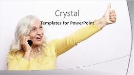  Presentation with old photo - Presentation theme having photo-of-crazy-ecstatic-old background and a pink colored foreground