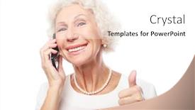  Presentation with old photo - Presentation theme featuring photo-of-crazy-ecstatic-old background and a white colored foreground