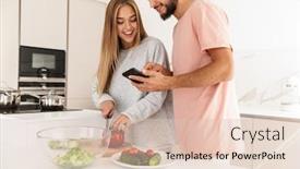  Presentation with young happy couple - Slides enhanced with photo-of-cute-happy-young background and a lemonade colored foreground