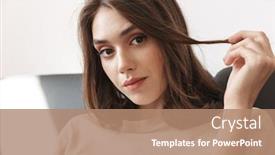  Presentation with play - Slide set with photo-of-cute-young-amazing background and a coral colored foreground