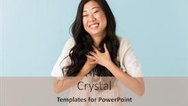  Presentation with cute - Presentation design having photo-of-cute-young-laughing background and a coral colored foreground