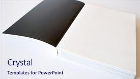  Presentation with story book - Slide set featuring photo of dark bright pages background and a  colored foreground