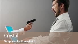  Presentation with digital - Beautiful slides featuring photo of digital robbery man backdrop and a coral colored foreground