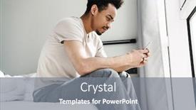  Presentation with african american presenter - Presentation theme with photo-of-displeased-african-american background and a gray colored foreground