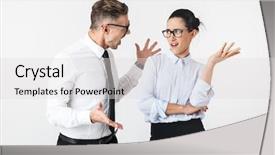  Presentation with angry - PPT layouts featuring photo of displeased angry quarrel background and a light gray colored foreground