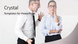  Presentation with angry - Theme enhanced with photo of displeased angry quarrel background and a lemonade colored foreground