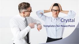  Presentation with business concepts photo - Amazing PPT layouts having photo of displeased angry quarrel backdrop and a sky blue colored foreground