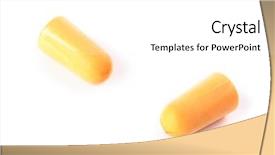  Presentation with protected hearing ear plugs - Beautiful theme featuring photo of ear protection plugs backdrop and a white colored foreground