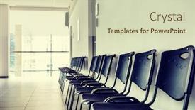  Presentation with area - Slide set enhanced with photo-of-empty-chairs-waiting background and a soft green colored foreground