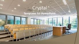  Presentation with classroom - PPT layouts enhanced with photo-of-empty-classroom background and a gray colored foreground