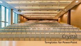  Presentation with classroom - Slides enhanced with photo-of-empty-classroom background and a coral colored foreground