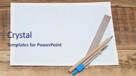  Presentation with engineering design - PPT theme featuring photo of engineering graph paper background and a sky blue colored foreground