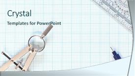  Presentation with engineering design - PPT theme consisting of photo of engineering graph paper background and a cool aqua colored foreground