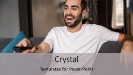  Presentation with bachelor - Slide set with photo of european bachelor 30s background and a light gray colored foreground