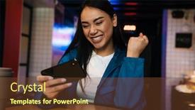  Presentation with video game - Presentation having photo-of-excited-asian-woman background and a tawny brown colored foreground