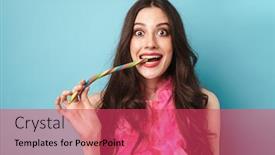  Presentation with feather - Beautiful theme featuring photo-of-excited-beautiful-woman backdrop and a red colored foreground