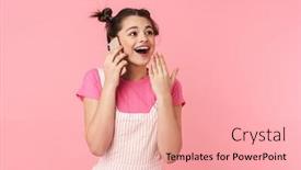  Presentation with nose - PPT layouts having photo-of-excited-nice-girl background and a lemonade colored foreground